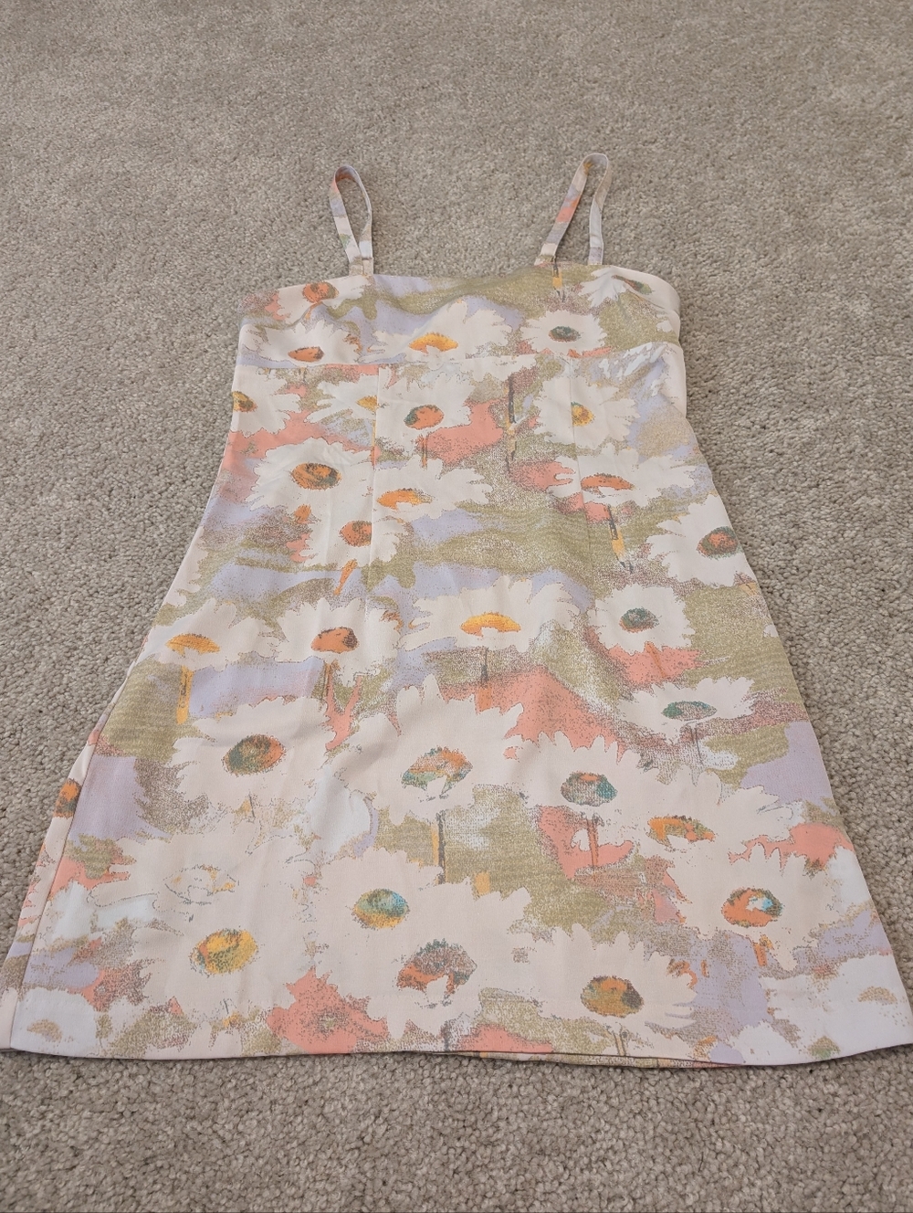 NWT Urban Outfitters Abstract Floral Print Satin Multicolor Dress Medium